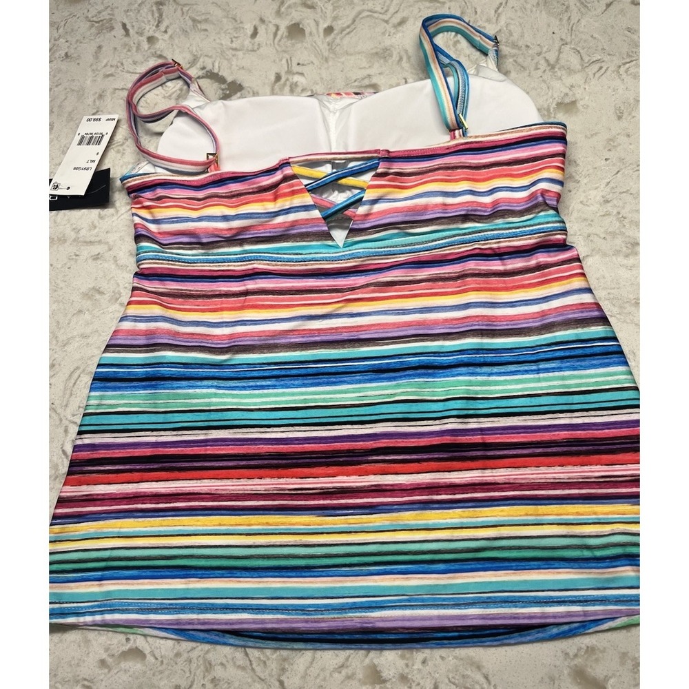 La Blanca Striped Tankini Top Bathing Suit Sz Colorful Sz 6 $99 - Picture 3 of 10